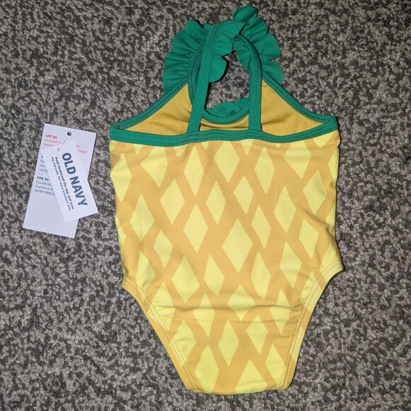 NWT Old Navy Pineapple One-Piece Swimsuit for Baby, 0-3m - Picture 2 of 3